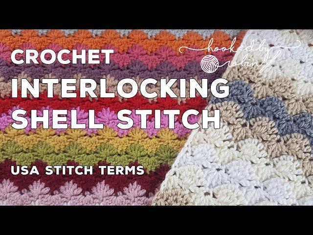 Crochet Interlocking Shell Stitch |  Ripple Shell Blanket