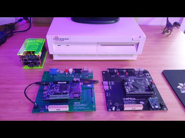 FPGA UnAmiga versus MiSTix in Checkmate 1500 Mini cases