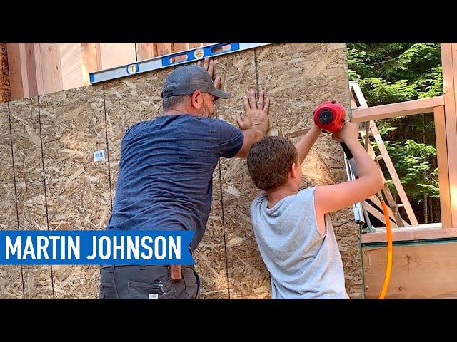 Exterior Wall OSB Sheathing Installation | Off Grid Cabin Build #18