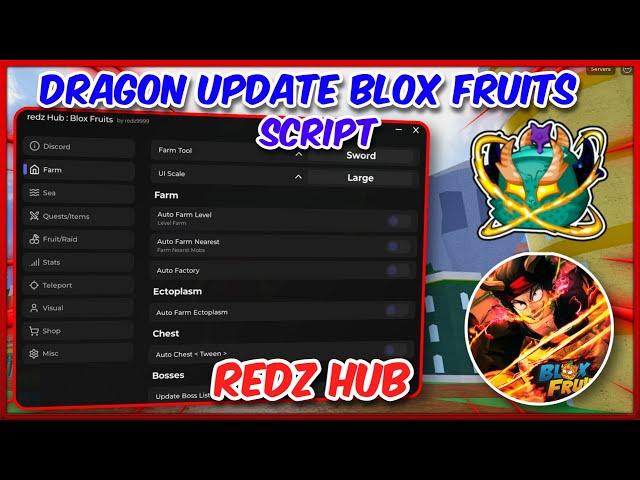 Blox Fruits Script Pastebin Redz Hub New Update | Auto Farm, Dragon Fruit, Mastery & More - No Key