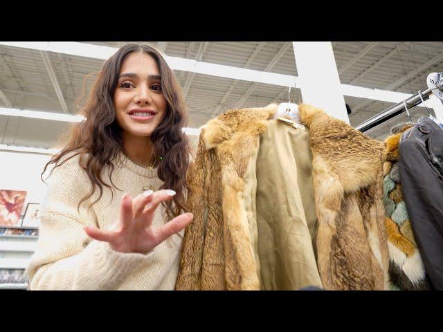 THRIFT WITH ME  fur jackets, trench coats, & many more gems