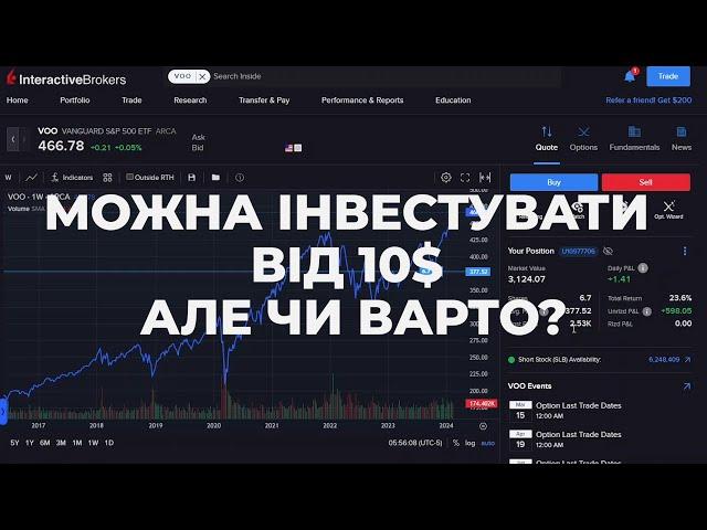 Я став інвестором, інвестую у фондовий ринок США купую ETF VOO на 10000 доларів