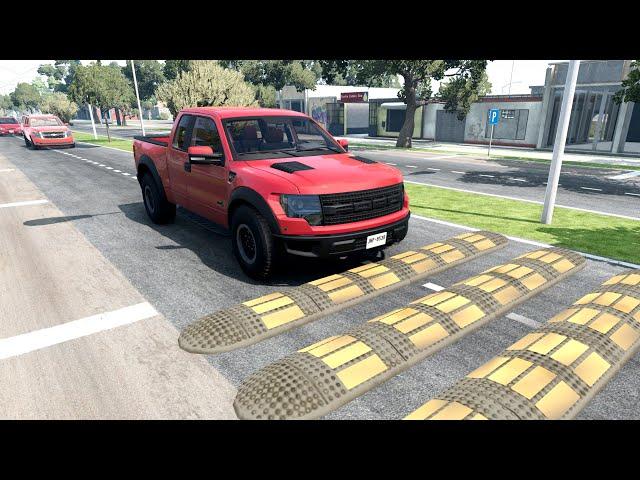 Cars vs Speed bumps Compilation #33 - beamng drive