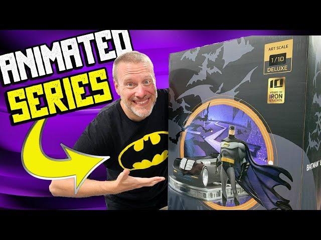 Batman The Animated Series Batman and Batmobile 1/10 Statue Unboxing and Review