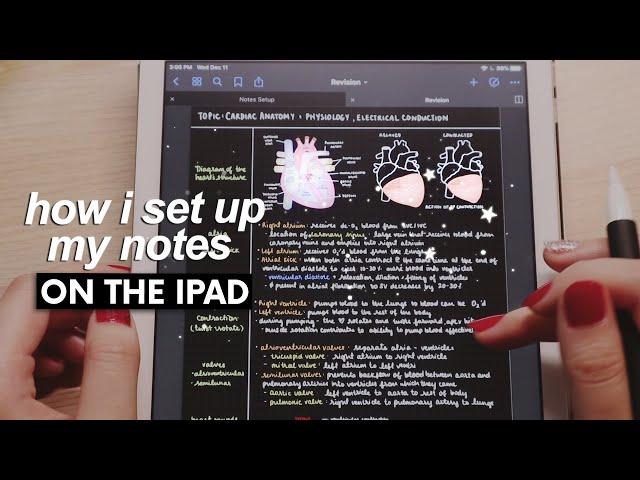 How I set up my iPad notes - Pen settings, paper template, note structure