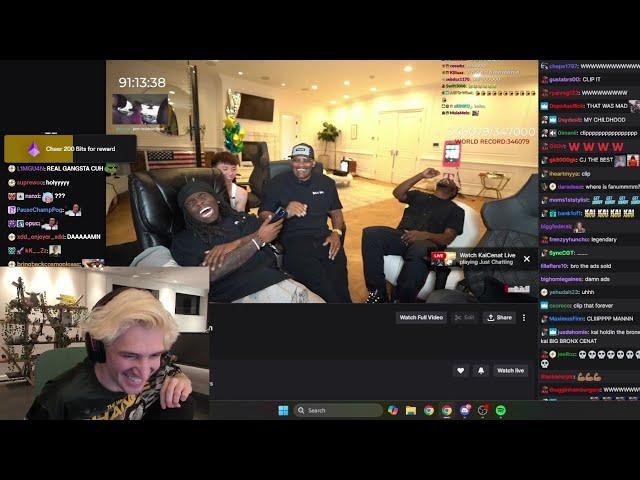 xQc Reacts to Franklin(from GTA V) & Kai Cenat Getting CJ to say "Oh Sh*t Here We Go Again"