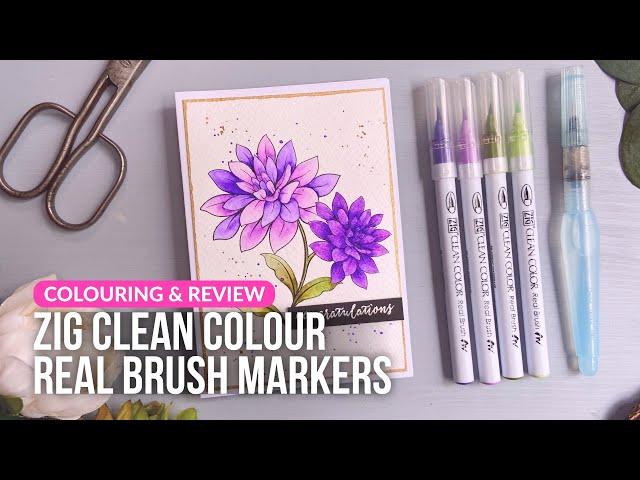 ZIG Clean Color Real Brush Markers | COLOURING & REVIEW