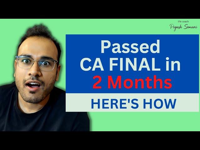 Story Hard to believe | I passed CA Final by studying 2 months | Hindi Motivation | Career