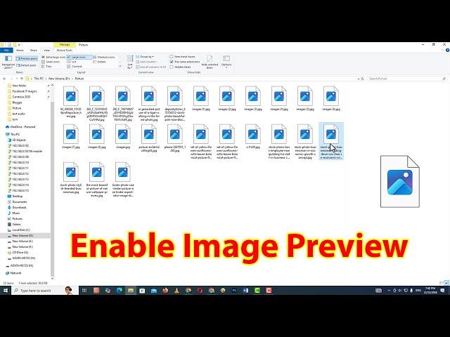 Image preview not showing in windows 10