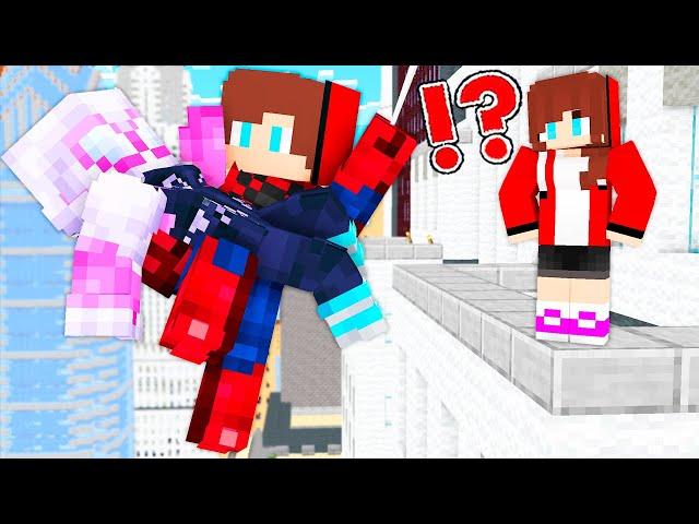 MAIZEN : JJ Spider - Man Met JJ SISTER Gwen in VILLAGE!? - Minecraft Animation JJ & Mikey