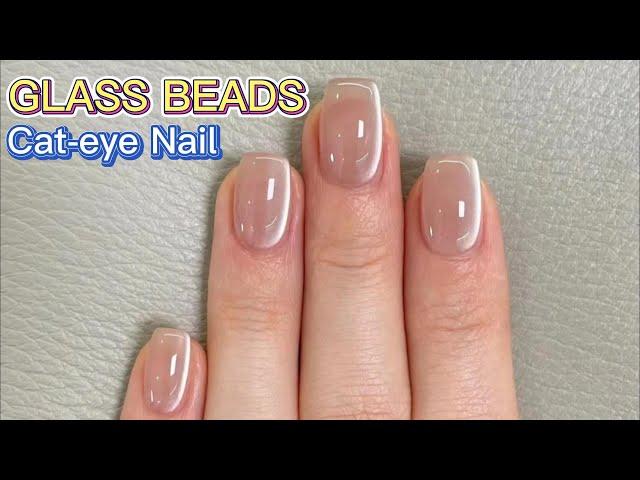 What Is Glass Bead Cat-Eye Gel Nails? Love this Glass Pearl Cat Eye Gel Polish! #summervibes