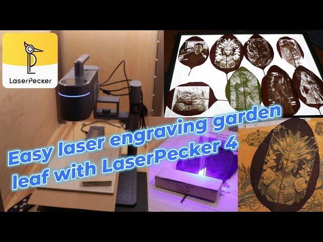 Easy laser engraving garden leaf with LaserPecker 4 #Laserpecker #productreview #laserengraving