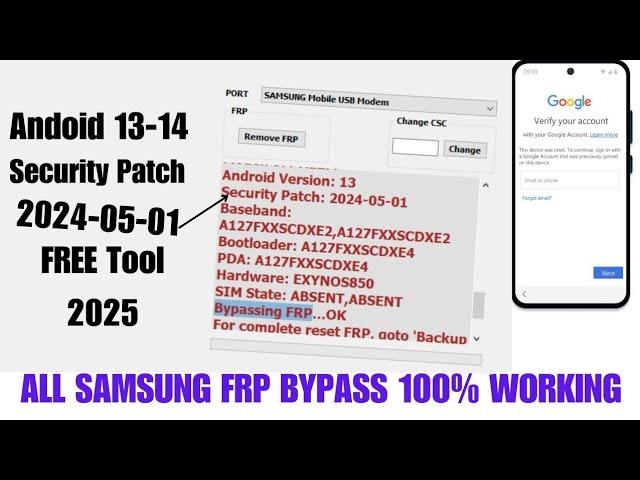 Samsung FRP Bypass Android 13-14 ( Easy Method ) Security Patch August September - FREE Tool