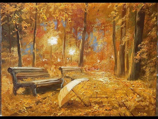 Осенний пейзаж.  Autumn Vugar Mamedov Oil Painting Уроки рисования. Живопись