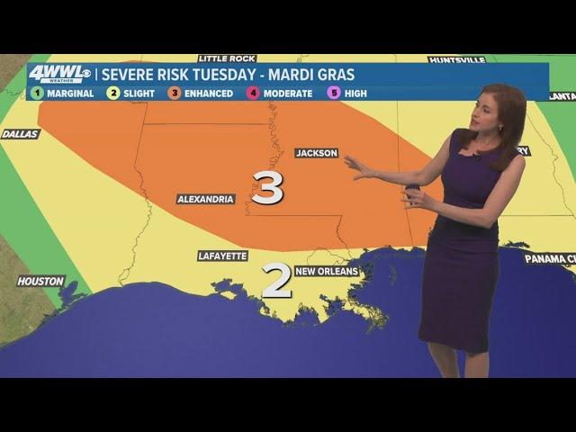 Weather Impact Alert: High winds and storms on Mardi Gras