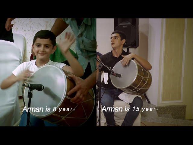 Arman at the age of 8 and 15 years old Armenia 