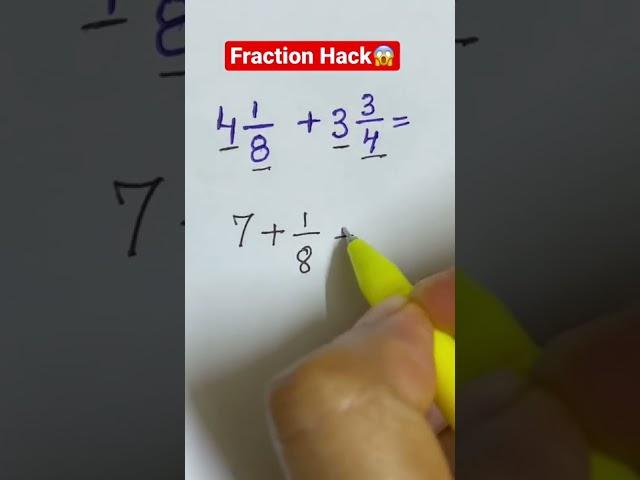 How to add mixed numbers easily! Fraction Hack #math #youtube #shorts #mathtrick #learning #tutor