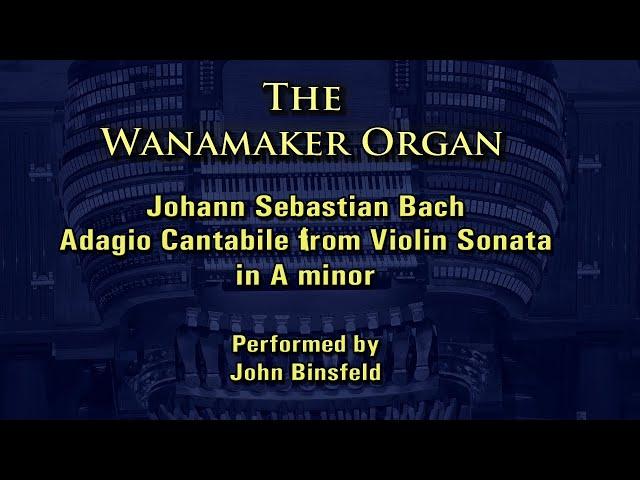 Wanamaker Organ: John Binsfeld plays Adagio Cantabile from Violin Sonata in A minor by Bach