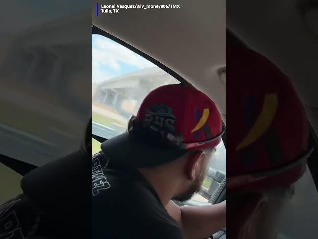 Video captured the moment an overpass partially collapsed