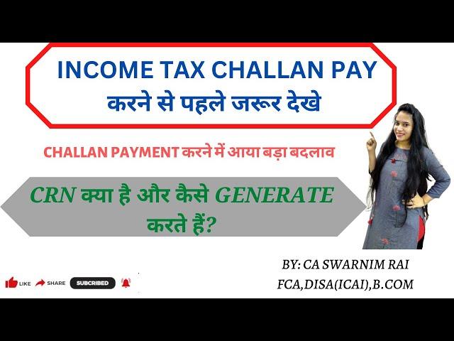 New payment method of Income Tax OVER THE COUNTER? CRN required by bank.