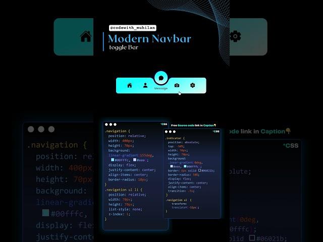 Modern Toggle Navbar #codewith_muhilan #css #coding
