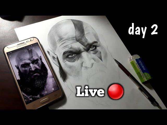 Part 2 / God of War - Kratos Drawing [ LIVE ] Subhojit Mondal Art / Drawing Kratos / #drawing #Art