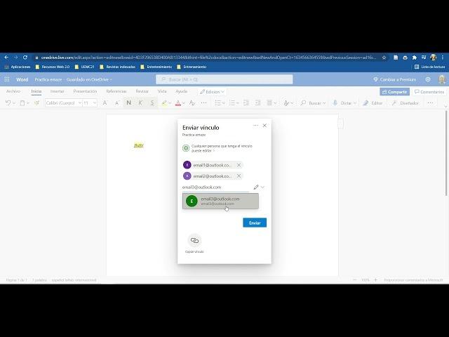 Como compartir un documento de Word online para trabajos en grupo