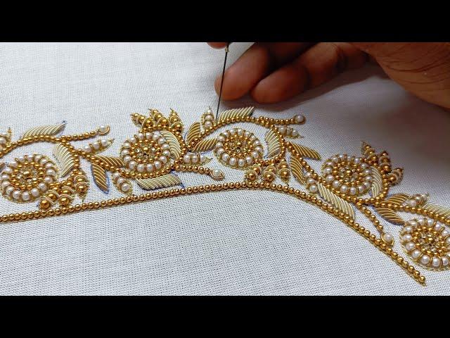 Simple aari work blouse designs || Blouse ki kadai || #aariembroidery2_0 #aariwork