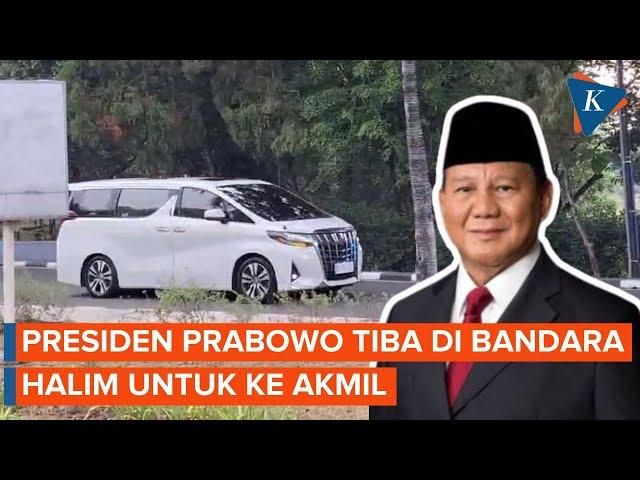 Momen Rombongan Prabowo Tiba di Bandara Halim, Segera Bertolak ke Akmil Magelang