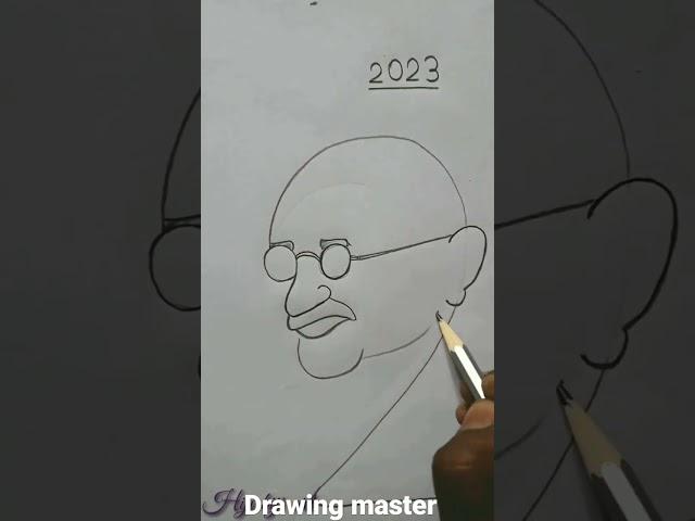 Turn 2023 number into drawing of Gandhiji/#shorts/#Gandhiji drawing