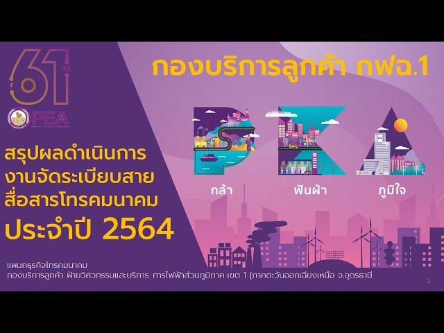 การดำเนินการจัดระเบียบสายสื่อสาร กฟฉ.1 ปี 2564