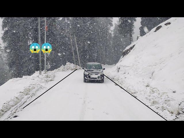 SNOW DRIVE  heavy snowfall ,,, beautiful view SHIMLA