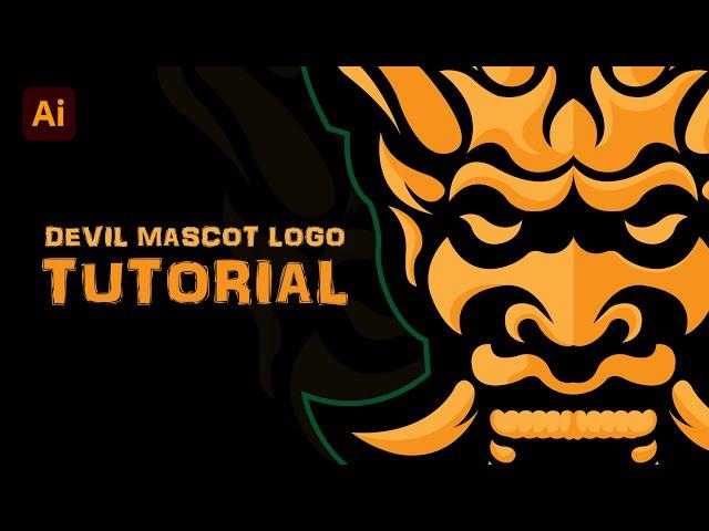 Adobe Illustrator CC 2021 Tutorial: Draw Devil Mascot Logo | Vector Mascot Logo Design |Hiru Designs