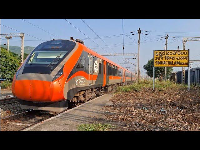 [7 IN 1] CROSSINGS NORTH SIMHACHALAM RAILWAY STATION DURG VANDE BHARAT + CHENNAI MAIL + AMRAVATI