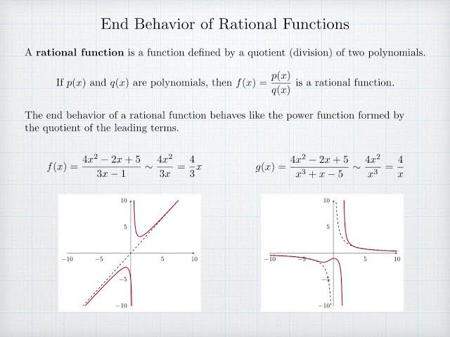 End Behavior Rational Functions