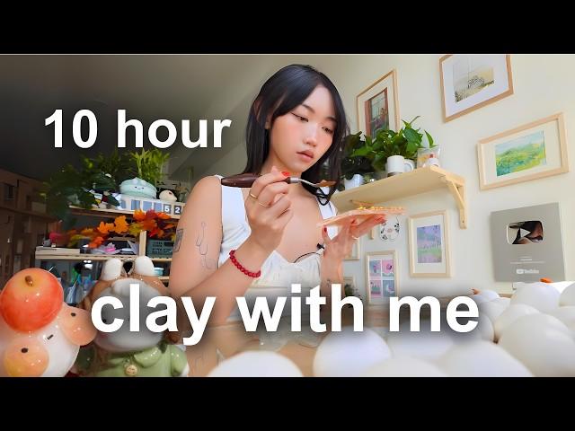 sculpting as much as i can in 10 hours | small business diaries #studiovlog #polymerclay