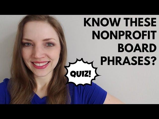 10 Nonprofit Board of Directors Terms - Do YOU Know Them All?