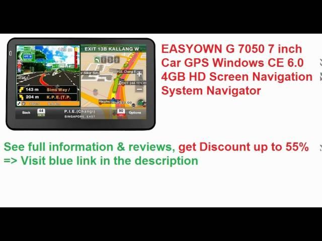 Best Price EASYOWN G 7050 7 inch Car GPS Windows CE 6.0 4GB HD Screen Navigation System Navigator