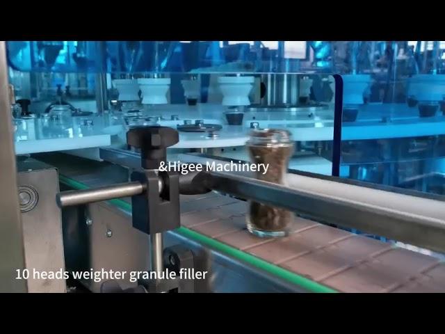 Automatic granule filling capping labeling machine line for black pepper-Higee machinery