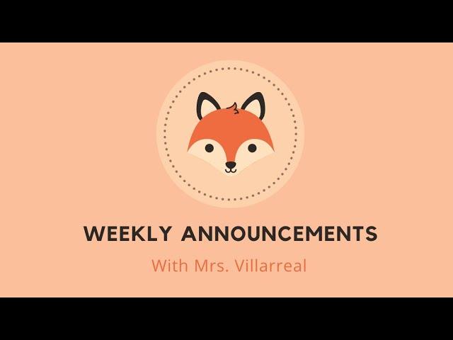 Announcements for the Week of September 16, 2024 