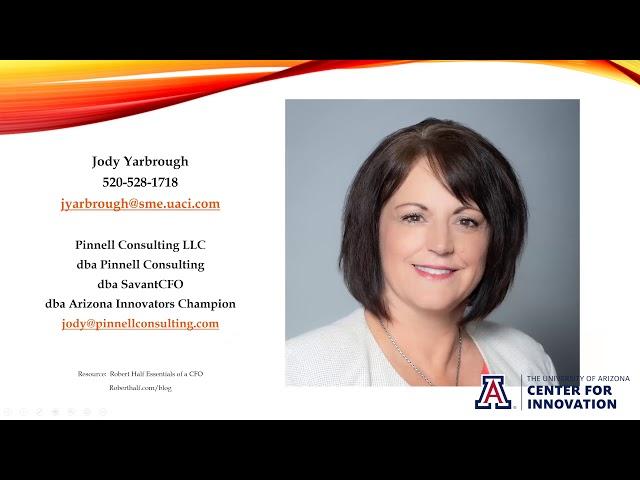 The University of Arizona Center for Innovation Presents How Does a CFO Help My Start-up?