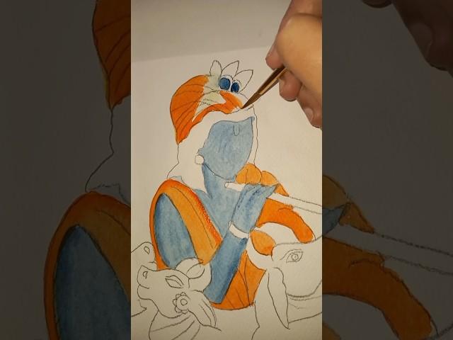 Krishna Watercolor Painting|#part1 #painting #krishna #watercolor #shortvideo #shorts