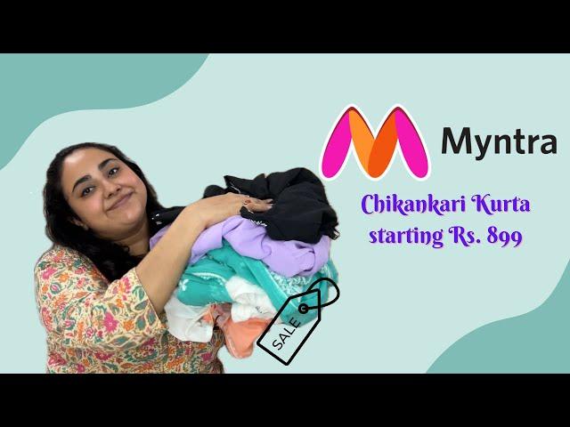 Plus size Kurti haul | plus size chikankari kurta from Myntra under Rs. 2000 | Spriha Sanjay