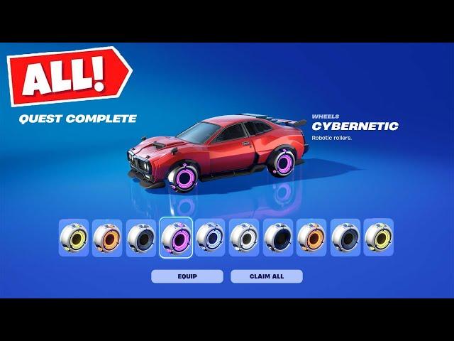 How to Unlock All Cybernetic Wheels Color Variants (FULL GUIDE) | Fortnite Rocket Racing