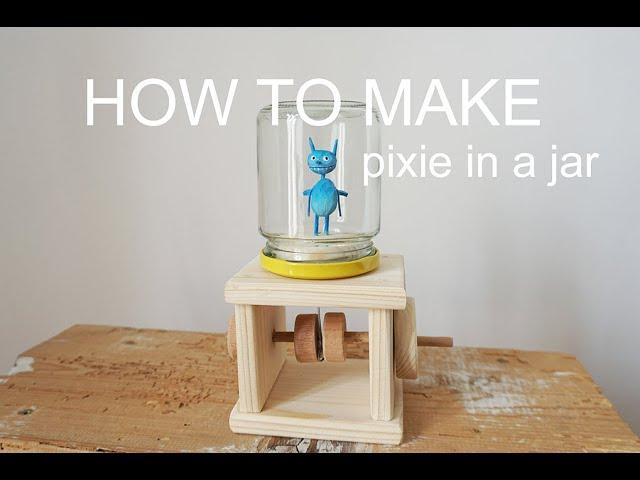 how to make pixie in a jar, wooden automata toy DIY