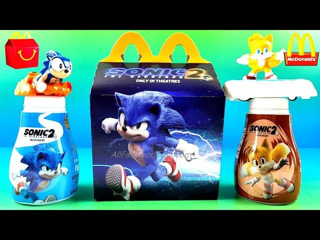 SONIC 2 McDONALD'S HAPPY MEAL TOYS MILK APPLE SLICES BOX CAJITA FELIZ JUGUETES MOVIE APRIL MAY 2022