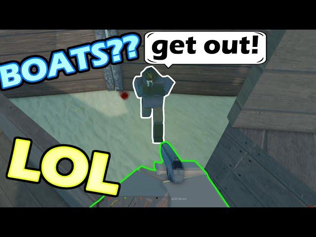 I RAIDED HIS COMPOUND and STOLE HIS GUNS + My OPINIONS on BOATS on TRIDENT SURVIVAL V4 [ROBLOX RUST]