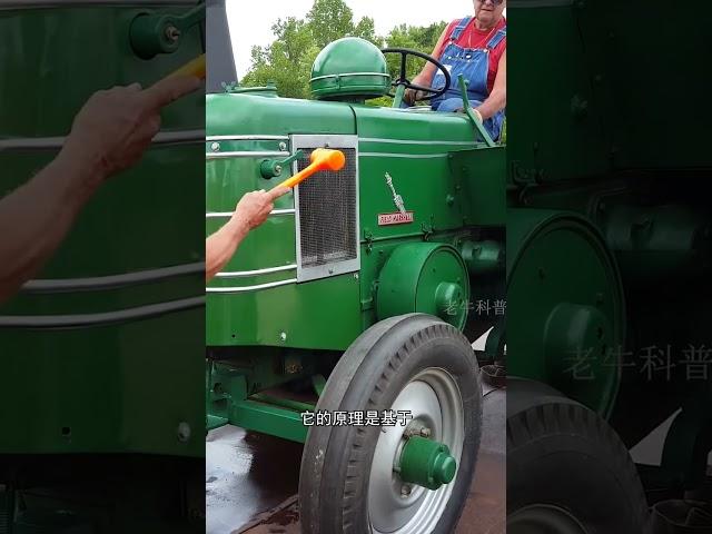 一颗子弹，居然能把拖拉机打着火？真不是瞎搞！ #考夫曼启动器 #霰弹枪 #拖拉机