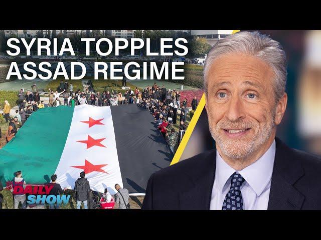 Jon Stewart on Assad Regime’s End in Syria & Trump’s Pre-Presidential Europe Visit