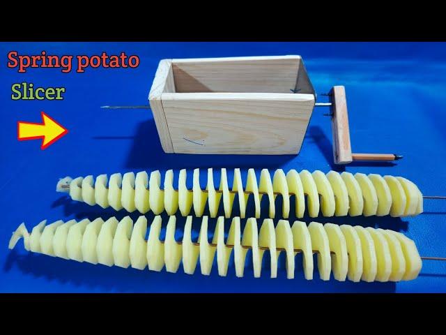 How to make a spiral and spring potato slicer in just 5 minutes !! TM Makers